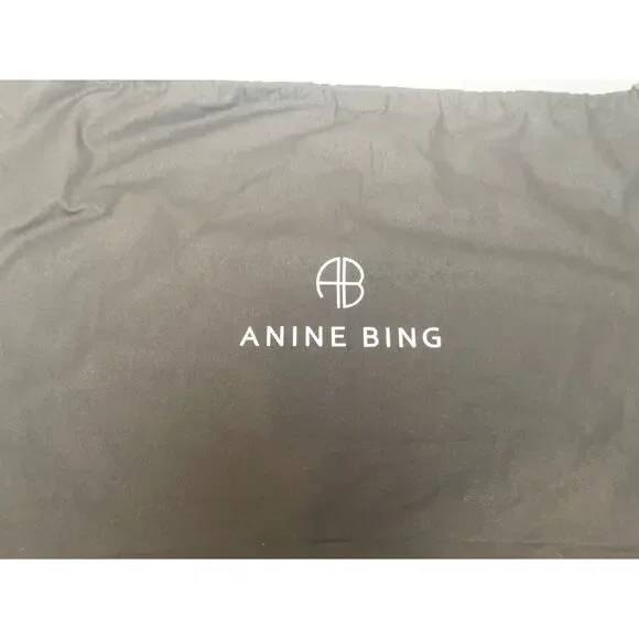 Anine Bing Kate Embossed Large Black Lamb Leather Boho Shoulder Tote - Picture 15 of 15